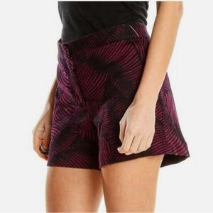 Ann Taylor Women's Pink Navy Palm Leaf Tropical 4" Tailored Chino Shorts